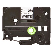 Картридж brother tze-fx211 с гибкой лентой 6 мм х 8 м, черный шрифт