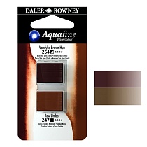 Набор красок акварельных Daler Rowney Aquafine Half Pan Blister Sets, в кюветах, 2 штуки