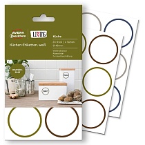 Этикетки самоклеящиеся для кухни Avery Zweckform Living, удаляемые, d-48 мм, 6 шт. на листе, 4 листа
