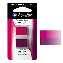 Набор красок акварельных Daler Rowney Aquafine Half Pan Blister Sets, в кюветах, 2 штуки