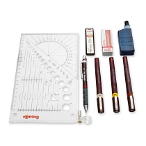 Набор изографов Rotring College Set, толщина линии 0.25, 0.35, 0.5 мм