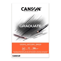 Альбом Canson Graduate Sketching, мелкое зерно, склеенный, 96 гр/м2, 40 белых листов