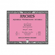 Бумага для акварели Arches, мелкое зерно, склейка, 300 гр/м2, 18 х 26 см, 20 листов