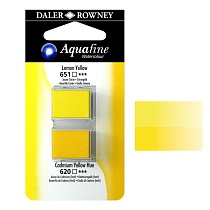 Набор красок акварельных Daler Rowney Aquafine Half Pan Blister Sets, в кюветах, 2 штуки