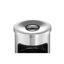 Корзина для мусора с пепельницей Durable Safe, 17 литров, 630 x 250 мм, алюминий