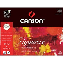 Альбом для масла Canson Figueras, зерно холста, склеенный, 290 гр/м2, 10 листов