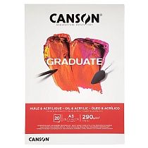 Альбом для масла и акрила Canson Graduate, среднее зерно, склеенный, 290 гр/м2, 20 листов