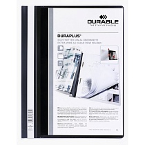 Папка-скоросшиватель для документов Durable Duraplus, с прозрачной обложкой, А4+, ПВХ