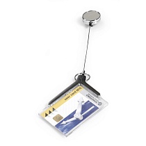 Держатель для пропуска с рулеткой Durable Card Holder Deluxe Pro, шнур 80 см, 54 x 85 мм, акрил