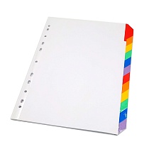 Разделитель листов А4 картонный Quantus Люкс, цветные табуляторы, 1-12, 190 г, 12 листов