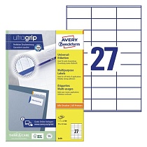 Этикетки самоклеящиеся Avery Zweckform, белые, 70 x 32 мм, 27 штук на листе, 100 листов