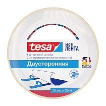 Лента двусторонняя tesa, тканевая, 25 м x 38 мм