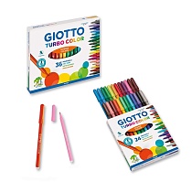 Набор фломастеров цветных Giotto Turbo Color, на водной основе, 2.8 мм, 36 цветов