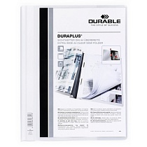 Папка-скоросшиватель для документов Durable Duraplus, с прозрачной обложкой, А4+, ПВХ