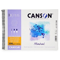 Альбом для акварели Canson Montval, среднее зерно, на пружине, 300 гр/м2, 12 листов