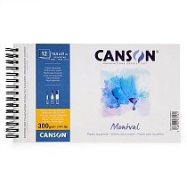 Альбом для акварели Canson Montval, среднее зерно, на пружине, 300 гр/м2, 12 листов
